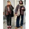 imageOmoone Womens Cropped Quilted Jacket Floral Printed LightWeight Padded Puffer Cardigan Coat OutwearCherry