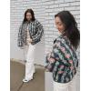 imageOmoone Womens Cropped Quilted Jacket Floral Printed LightWeight Padded Puffer Cardigan Coat OutwearDark Blue