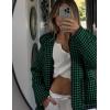 imageOmoone Womens Cropped Quilted Jacket Floral Printed LightWeight Padded Puffer Cardigan Coat OutwearGreen