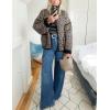 imageOmoone Womens Cropped Quilted Jacket Floral Printed LightWeight Padded Puffer Cardigan Coat OutwearPink Floral