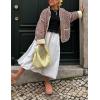 imageOmoone Womens Cropped Quilted Jacket Floral Printed LightWeight Padded Puffer Cardigan Coat OutwearRed