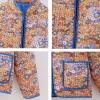 imageOmoone Womens Cropped Quilted Jacket Floral Printed LightWeight Padded Puffer Cardigan Coat OutwearYellow