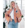 imageOmoone Womens Cropped Quilted Jacket Floral Printed LightWeight Padded Puffer Cardigan Coat OutwearYellow
