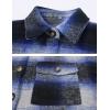 imageOmoone Womens Flannel Plaid Shacket Fall Oversized Long Button Down Shirt Jacket ShacketsBlue