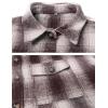 imageOmoone Womens Flannel Plaid Shacket Fall Oversized Long Button Down Shirt Jacket ShacketsChocolate