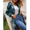 imageOmoone Womens Flannel Plaid Shacket Fall Oversized Long Button Down Shirt Jacket ShacketsGreen
