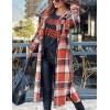 imageOmoone Womens Flannel Plaid Shacket Fall Oversized Long Button Down Shirt Jacket ShacketsOrange