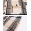 imageOmoone Womens Flannel Plaid Shacket Fall Oversized Long Button Down Shirt Jacket ShacketsWhite