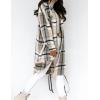 imageOmoone Womens Flannel Plaid Shacket Fall Oversized Long Button Down Shirt Jacket ShacketsWhite
