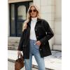 imageOmoone 2024 Winter Elegant Womens Pea Coat Mid Long Wool Coat Wool Blend Trench Coat with PocketsBlack