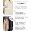 imageOmoone 2024 Winter Elegant Womens Pea Coat Mid Long Wool Coat Wool Blend Trench Coat with PocketsBlack