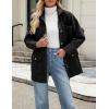imageOmoone 2024 Winter Elegant Womens Pea Coat Mid Long Wool Coat Wool Blend Trench Coat with PocketsBlack