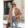 imageOmoone 2024 Winter Elegant Womens Pea Coat Mid Long Wool Coat Wool Blend Trench Coat with PocketsCamel