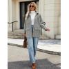 imageOmoone 2024 Winter Elegant Womens Pea Coat Mid Long Wool Coat Wool Blend Trench Coat with PocketsGrey