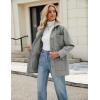 imageOmoone 2024 Winter Elegant Womens Pea Coat Mid Long Wool Coat Wool Blend Trench Coat with PocketsGrey
