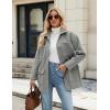 imageOmoone 2024 Winter Elegant Womens Pea Coat Mid Long Wool Coat Wool Blend Trench Coat with PocketsGrey