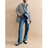 imageOmoone 2024 Winter Elegant Womens Pea Coat Mid Long Wool Coat Wool Blend Trench Coat with PocketsGrey