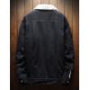 imageOmoone Mens Lapel Sherpa Fleece Lined Thicken Denim Jean Trucker Jacket CoatsBlack Fleece White