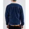 imageOmoone Mens Lapel Sherpa Fleece Lined Thicken Denim Jean Trucker Jacket CoatsDark Blue Fleece White