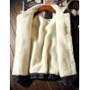 imageOmoone Mens Lapel Sherpa Fleece Lined Thicken Denim Jean Trucker Jacket CoatsRetro Black Fleece White