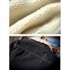 imageOmoone Mens Lapel Sherpa Fleece Lined Thicken Denim Jean Trucker Jacket CoatsRetro Black Fleece White