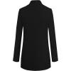 imageOmoone Womens Basic Stand Collar Slim Fit Jacket Pea Coat Notched Lapel Trench CoatBlack