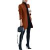 imageOmoone Womens Basic Stand Collar Slim Fit Jacket Pea Coat Notched Lapel Trench CoatCaramel