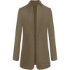 imageOmoone Womens Basic Stand Collar Slim Fit Jacket Pea Coat Notched Lapel Trench CoatMocha