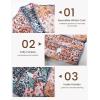 imageOmoone Womens Cropped Floral Quilted Jacket Cardigan Printed Lightweight Open Front Padded Puffer CoatBrown