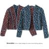 imageOmoone Womens Cropped Floral Quilted Jacket Cardigan Printed Lightweight Open Front Padded Puffer CoatWinered
