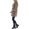 imageOmoone Womens Faux Fur Jackets Autumn Winter Leopard Coats Loose Fur Coat with PocketsBeigebrown