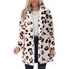 imageOmoone Womens Faux Fur Jackets Autumn Winter Leopard Coats Loose Fur Coat with PocketsLeopardpink
