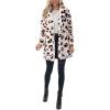 imageOmoone Womens Faux Fur Jackets Autumn Winter Leopard Coats Loose Fur Coat with PocketsLeopardpink