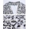 imageOmoone Womens Faux Fur Jackets Autumn Winter Leopard Coats Loose Fur Coat with PocketsLeopardwhite