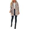 imageOmoone Womens Faux Fur Jackets Autumn Winter Leopard Coats Loose Fur Coat with PocketsWhiteorange