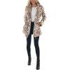 imageOmoone Womens Faux Fur Jackets Autumn Winter Leopard Coats Loose Fur Coat with PocketsWhiteorange