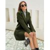 imageOmoone Womens Long Sleeve Slim Fit Warm Winter Wool Blend Pea Coat OvercoatArmygreen