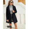 imageOmoone Womens Long Sleeve Slim Fit Warm Winter Wool Blend Pea Coat OvercoatBlack