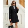 imageOmoone Womens Long Sleeve Slim Fit Warm Winter Wool Blend Pea Coat OvercoatBlack
