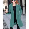 imageOmoone Womens Long Sleeve Slim Fit Warm Winter Wool Blend Pea Coat OvercoatCyan