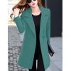 imageOmoone Womens Long Sleeve Slim Fit Warm Winter Wool Blend Pea Coat OvercoatCyan