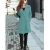 imageOmoone Womens Long Sleeve Slim Fit Warm Winter Wool Blend Pea Coat OvercoatCyan