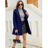 imageOmoone Womens Long Sleeve Slim Fit Warm Winter Wool Blend Pea Coat OvercoatNavy