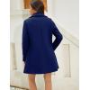 imageOmoone Womens Long Sleeve Slim Fit Warm Winter Wool Blend Pea Coat OvercoatNavy