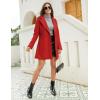 imageOmoone Womens Long Sleeve Slim Fit Warm Winter Wool Blend Pea Coat OvercoatRed