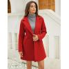 imageOmoone Womens Long Sleeve Slim Fit Warm Winter Wool Blend Pea Coat OvercoatRed