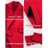 imageOmoone Womens Long Sleeve Slim Fit Warm Winter Wool Blend Pea Coat OvercoatRed