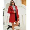 imageOmoone Womens Long Sleeve Slim Fit Warm Winter Wool Blend Pea Coat OvercoatRed