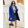 imageOmoone Womens Long Sleeve Slim Fit Warm Winter Wool Blend Pea Coat OvercoatRoyalblue