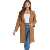 imageOmoone Womens Notched Lapel Wool Coats Mid Long Button Pea Coats Warm Thicken Trench JacketCamel